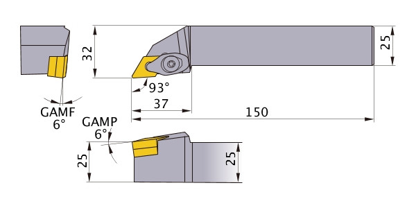 Mitsubishi beitelhouder DDJNR2525M15